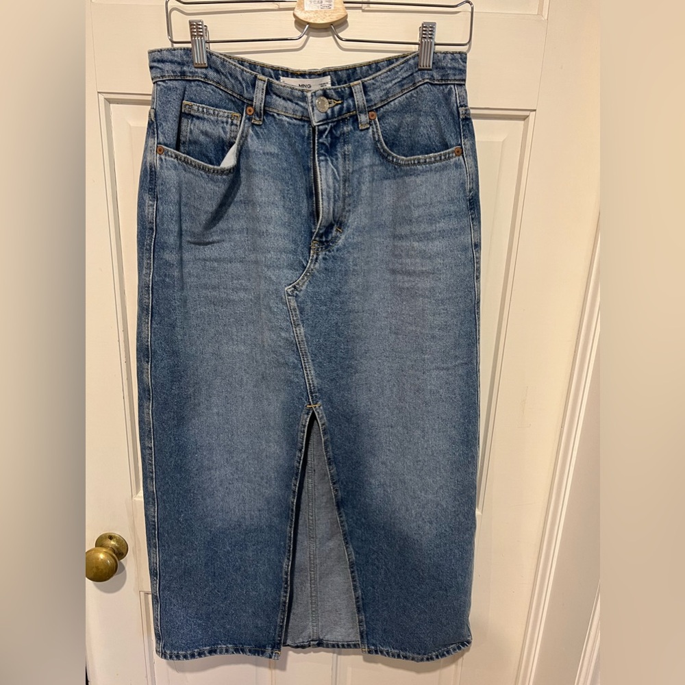 Mango long denim skirt
